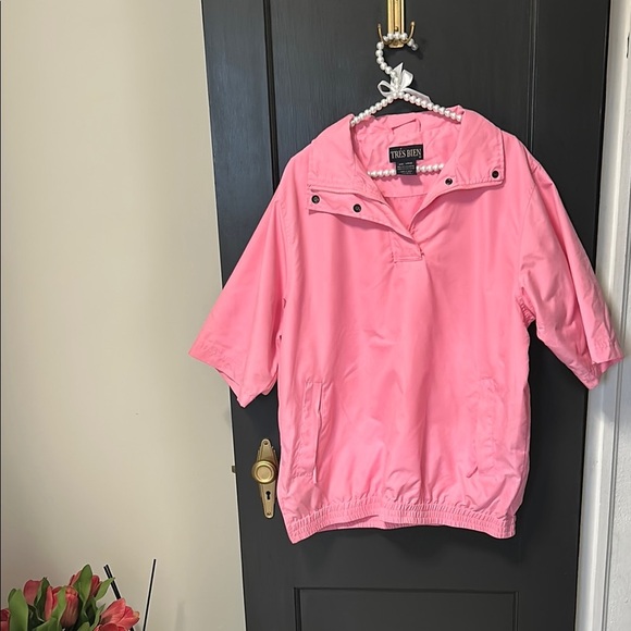 Tres Bien Pink Pullover Windbreaker Jacket - Picture 1 of 2